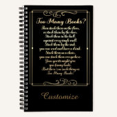 Te veel boeken Gedicht Zwart en Goud (Voorkant)