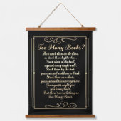 Te veel boeken Gedicht Zwart en Goud Hangend Wandkleed (Voorkant)