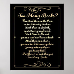 Te veel boeken Gedicht Zwart en Goud Poster