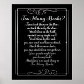 Te veel boeken Gedicht Zwart en Zilver Poster (Voorkant)