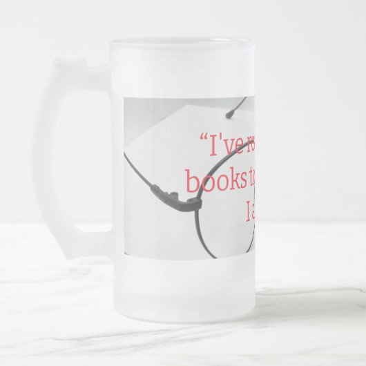 te veel boeken gelezen matglas bierpul (Links)