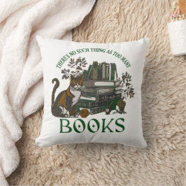 Te Veel Boeken Groen Bloemmotief Academia Kussensl Kussen