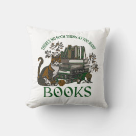 Te Veel Boeken Groen Bloemmotief Academia Kussensl Kussen