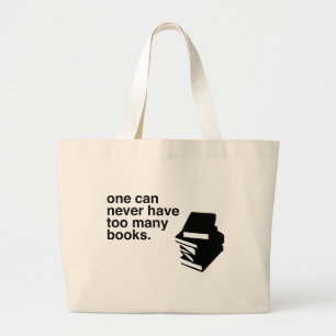te veel boeken grote tote bag