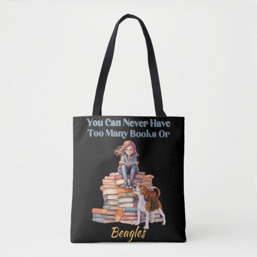 Te veel boeken of Beagles Tote Bag (Voorkant)