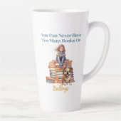 Te veel boeken of bulldogs latte mok (Rechts)