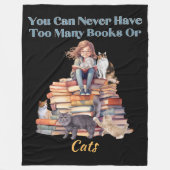 Te veel boeken of katten fleece deken (Voorkant)
