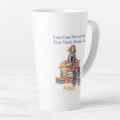 Te veel boeken of pitbulls latte mok (Rechterhoek)