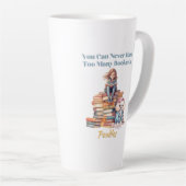 Te veel boeken of poedels latte mok (Rechterhoek)