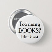 te veel boeken ronde button 5,7 cm (Voorkant /achterkant)