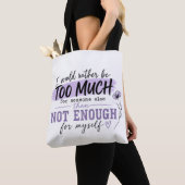 Te veel boodschappentas | Grappige zelfverzekerde Tote Bag (Dichtbij)