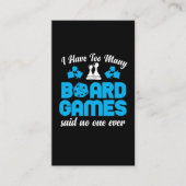 Te veel bordspellen Chess Dice Game Lover Visitekaartje (Voorkant)