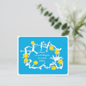 Te veel Briefkaart, blauw Briefkaart (Staand voorkant)