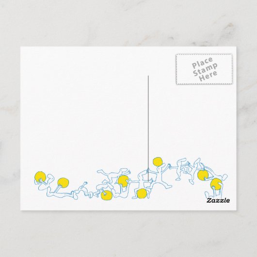 Te veel Briefkaart, blauw Briefkaart (Achterkant)