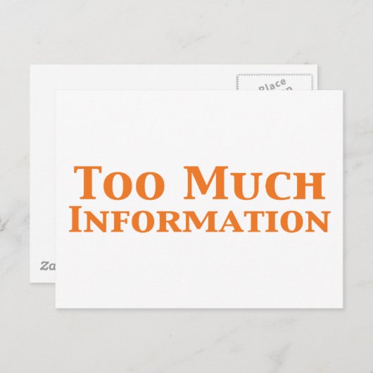 Te veel cadeautjes voor informatie briefkaart (Voorkant / Achterkant)