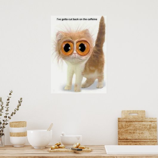 te veel cafeïne poster (Keuken)