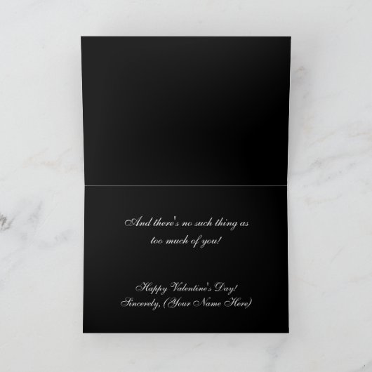 Te veel chocolade-Valentijnsdag Feestdagen Kaart (Binnen)