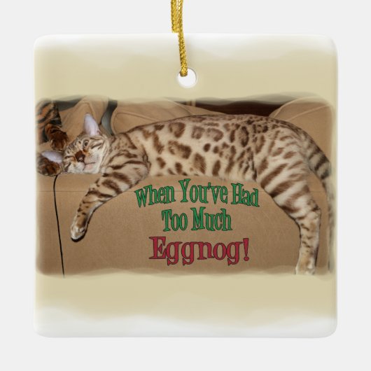 TE VEEL EGGNOG! KERAMISCH ORNAMENT (Voorkant)