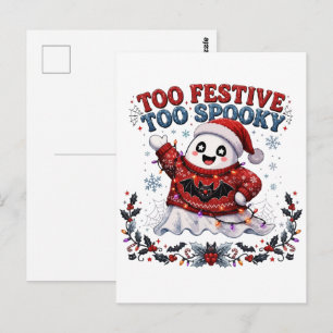 Te Veel Feestelijk Te Griezelig Spook Kerstmis Briefkaart