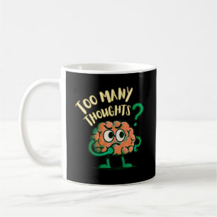 Te veel gedachten Cartoon brein Grappig alledaags Koffiemok
