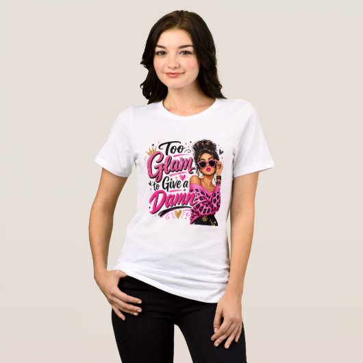 Te veel glamour Tri-Blend shirt (Voorkant volledig)
