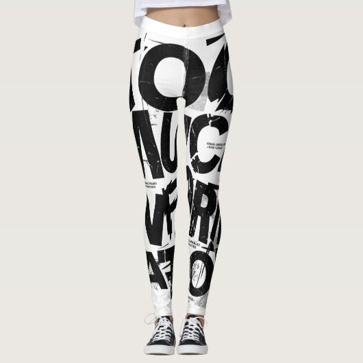 TE VEEL INFORMATIE | Brutalist Typography Street Leggings (Voorkant)