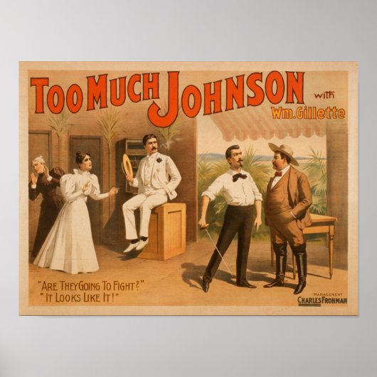 "Te veel Johnson" - Twee Mannen die het theater be Poster (Voorkant)