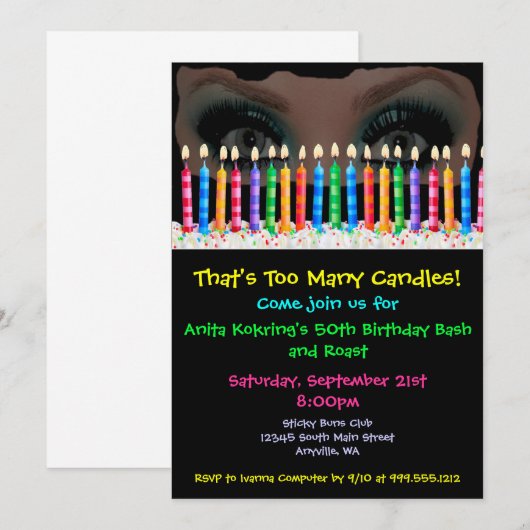 Te veel kaarsen Aangepaste draagtas met draagtas Kaart (Voorkant / Achterkant)