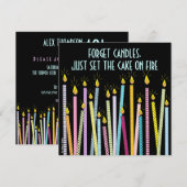 Te veel kaarsen!  Birthday Party Invitation Kaart (Voorkant / Achterkant)