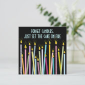 Te veel kaarsen!  Birthday Party Invitation Kaart (Staand voorkant)