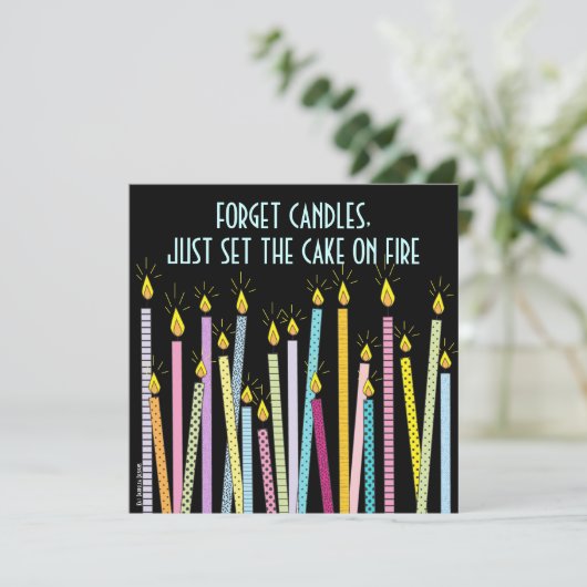 Te veel kaarsen!  Birthday Party Invitation Kaart (Staand voorkant)