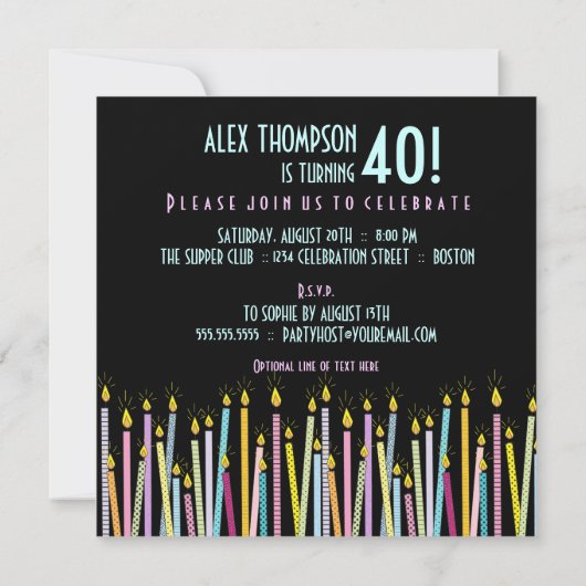 Te veel kaarsen!  Birthday Party Invitation Kaart (Achterkant)