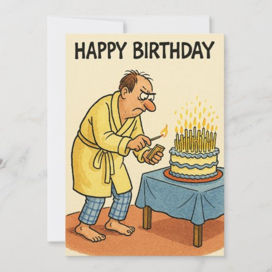 Te veel kaarsen feestdagenkaart (Voorkant)