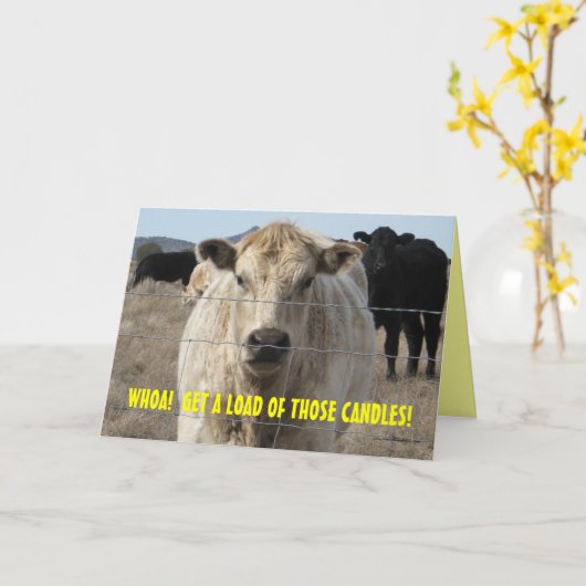 Te veel kaarsen Grappig OTH Gelukkige Verjaardag Kaart (Gele Bloem)