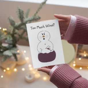 Te veel Kaart voor Kerstmis met wijn