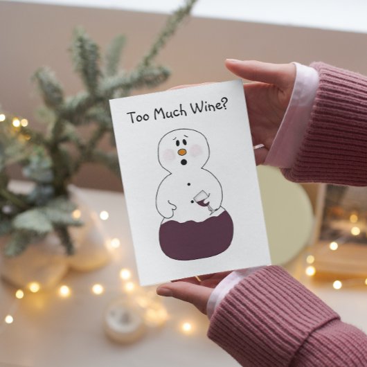Te veel Kaart voor Kerstmis met wijn