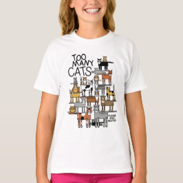 Te veel katten t-shirt