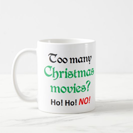 te veel kerstfilms koffiemok (Links)