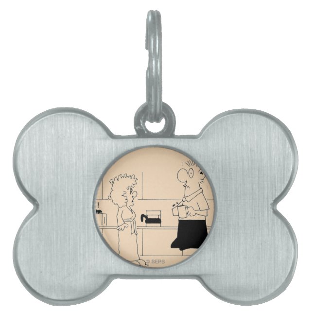 Te veel koffie huisdieren naamplaatje (voorkant)