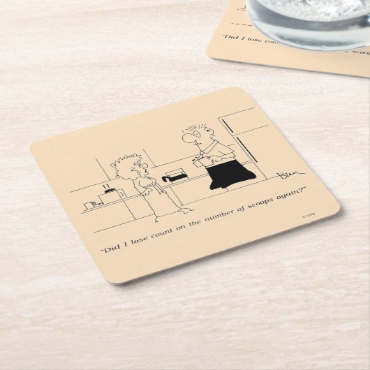 Te veel koffie kartonnen onderzetters (Schuin)