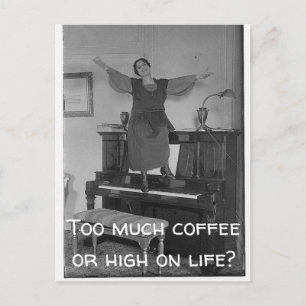Te veel koffie of te hoog op het Briefkaart van he