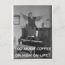 Te veel koffie of te hoog op het Briefkaart van he