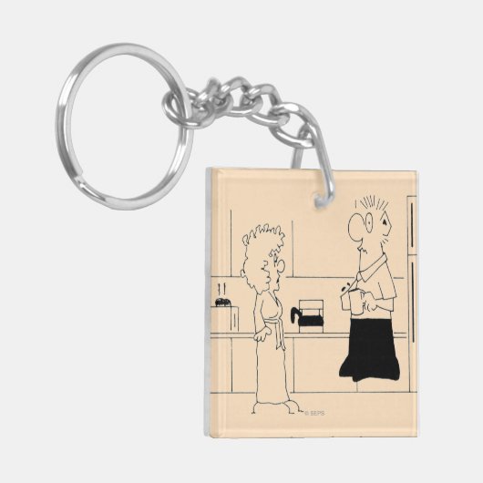 Te veel koffie sleutelhanger (Voorkant Links)