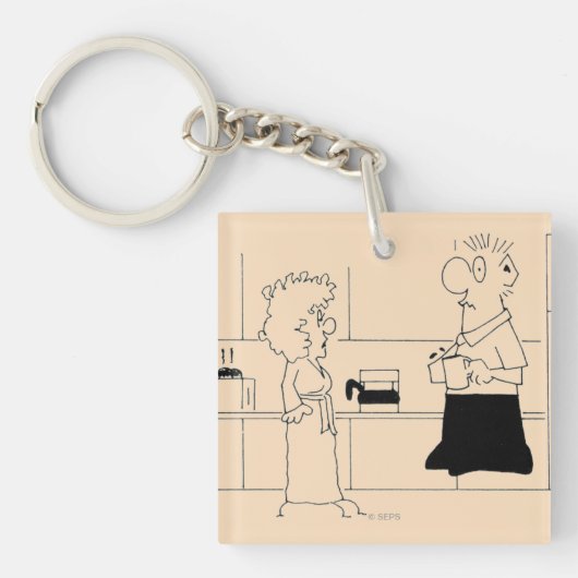 Te veel koffie sleutelhanger (Voorkant)
