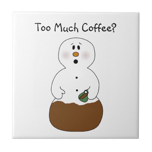 Te veel koffie sneeuwman Tegel Tegeltje (Voorkant)