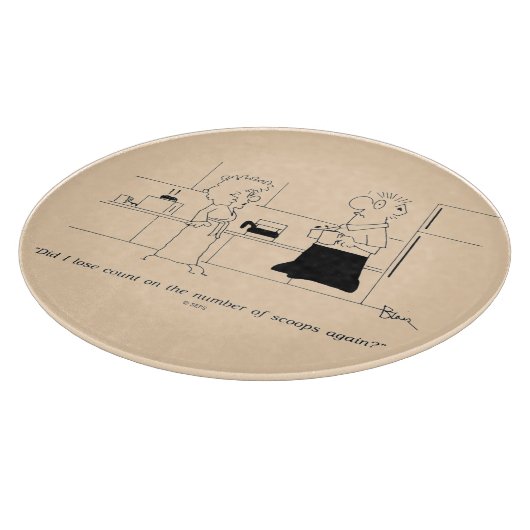 Te veel koffie snijplank (Hoek)