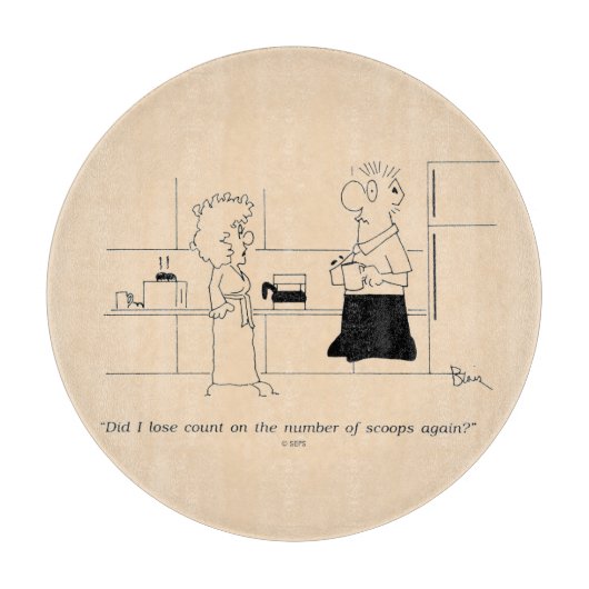 Te veel koffie snijplank (Voorkant)