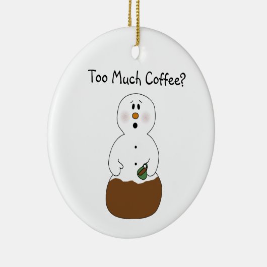 Te veel koffie-versiering keramisch ornament (Rechts)