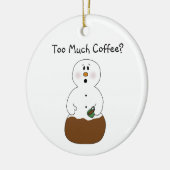 Te veel koffie-versiering keramisch ornament (Links)