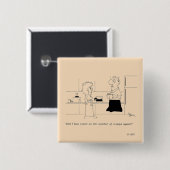 Te veel koffie vierkante button 5,1 cm (Voorkant /achterkant)